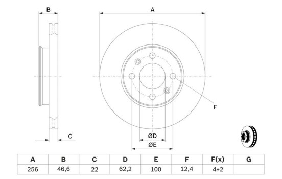 Disque de frein BD1206 Bosch, Image 5