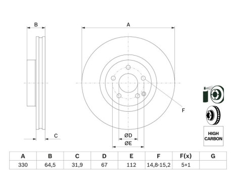 Disque de frein BD1228 Bosch, Image 5