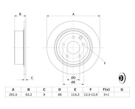 Disque de frein BD1239 Bosch, Image 5