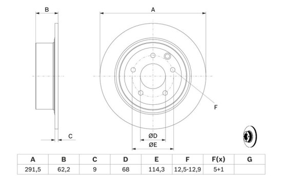 Disque de frein BD1239 Bosch, Image 5