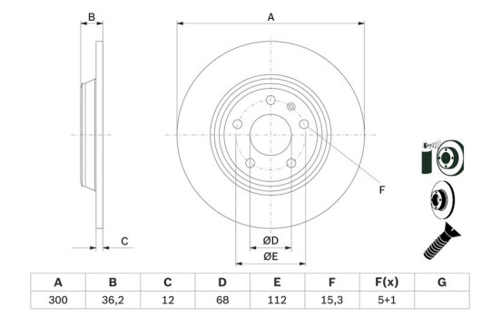 Disque de frein BD1249 Bosch, Image 5
