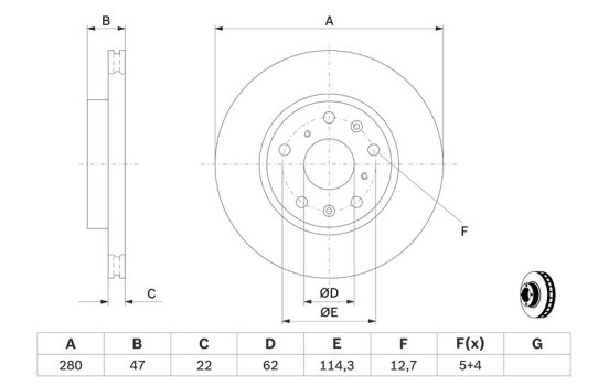 Disque de frein BD1254 Bosch, Image 5