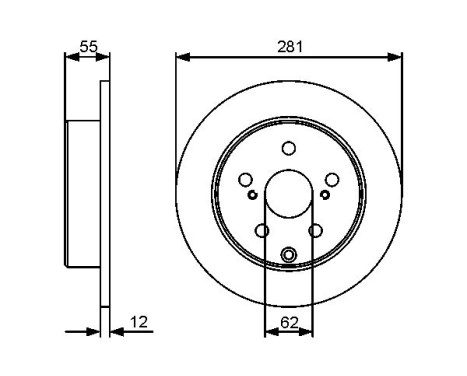 Disque de frein BD1257 Bosch, Image 2