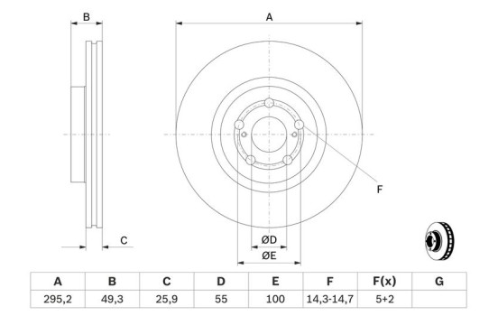 Disque de frein BD1278 Bosch, Image 5