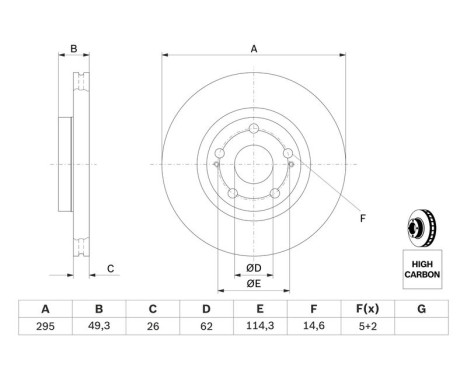 Disque de frein BD1285 Bosch, Image 5