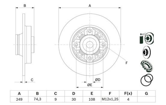 Disque de frein BD1292 Bosch, Image 5