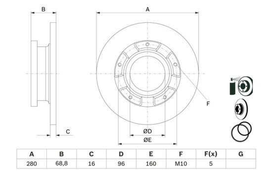 Disque de frein BD1293 Bosch, Image 5