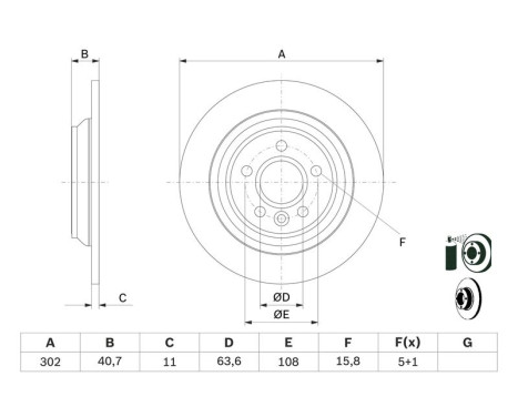 Disque de frein BD1296 Bosch, Image 5