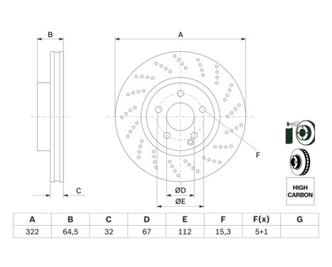 Disque de frein BD1302 Bosch, Image 5