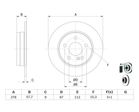 Disque de frein BD1303 Bosch, Image 5