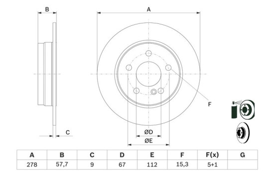 Disque de frein BD1303 Bosch, Image 5