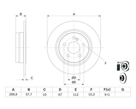 Disque de frein BD1304 Bosch, Image 5