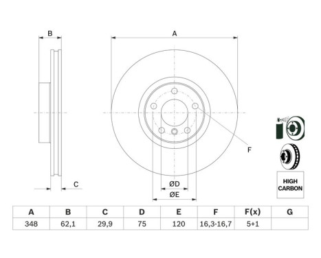 Disque de frein BD1318 Bosch, Image 5