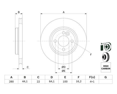 Disque de frein BD1319 Bosch, Image 5