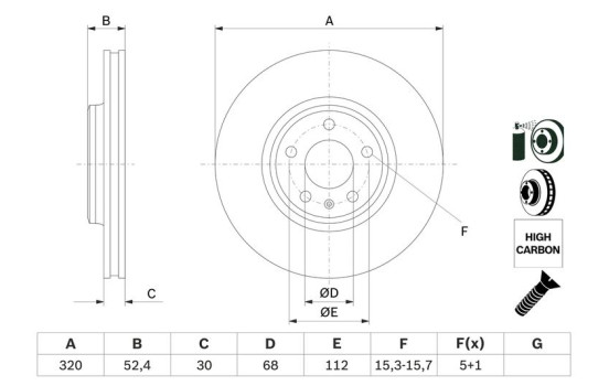 Disque de frein BD1327 Bosch, Image 5