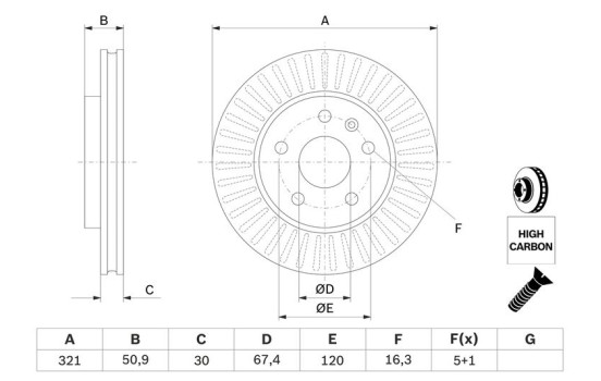 Disque de frein BD1389 Bosch, Image 6