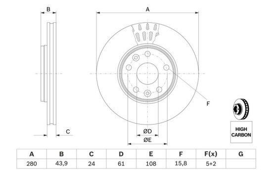Disque de frein BD1399 Bosch, Image 5