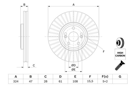 Disque de frein BD1408 Bosch, Image 5
