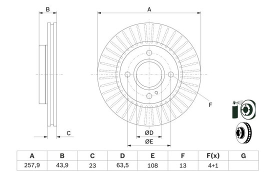 Disque de frein BD1409 Bosch, Image 6