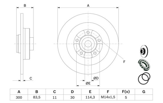 Disque de frein BD1465 Bosch, Image 5