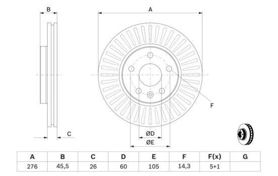 Disque de frein BD1487 Bosch, Image 5