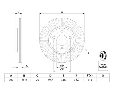 Disque de frein BD1488 Bosch, Image 5