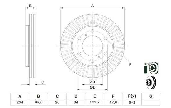 Disque de frein BD1537 Bosch, Image 5