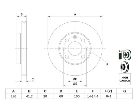 Disque de frein BD154 Bosch, Image 5