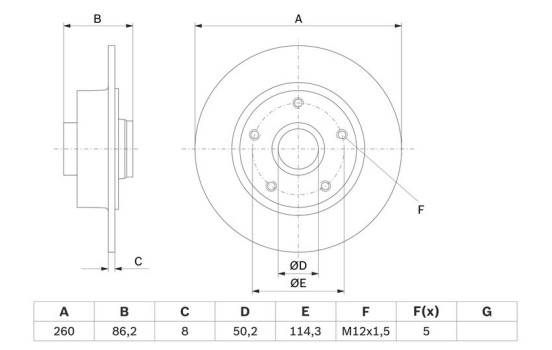 Disque de frein BD1541 Bosch, Image 5