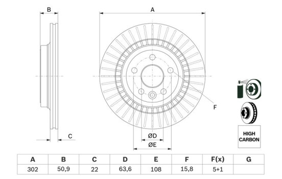 Disque de frein BD1545 Bosch, Image 5