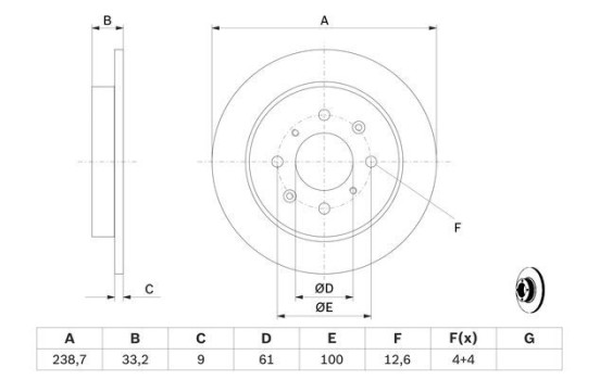 Disque de frein BD1570 Bosch, Image 5