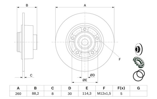Disque de frein BD1591 Bosch, Image 5