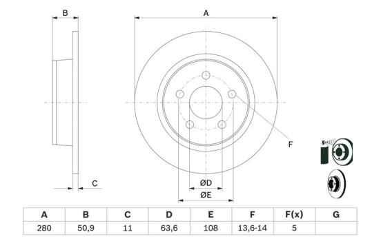 Disque de frein BD1592 Bosch, Image 5