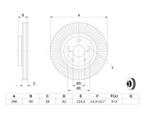 Disque de frein BD1598 Bosch, Image 5