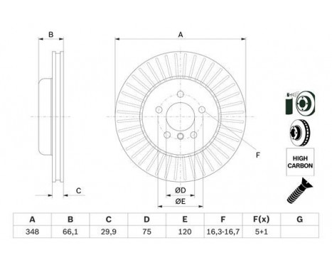 Disque de frein BD1602 Bosch, Image 5