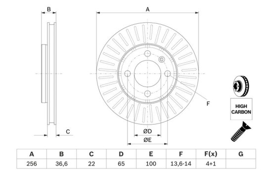 Disque de frein BD1606 Bosch, Image 5