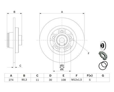 Disque de frein BD1628 Bosch, Image 5