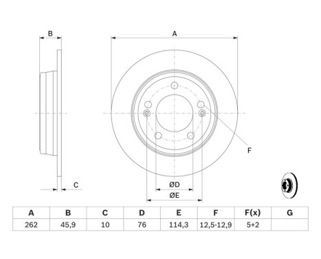 Disque de frein BD1638 Bosch, Image 5