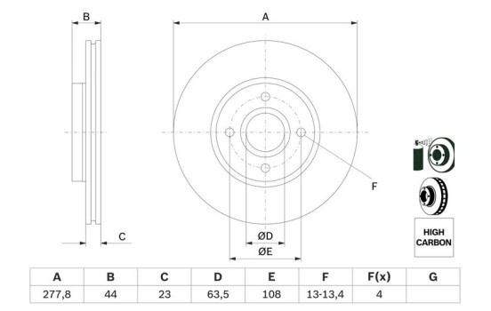 Disque de frein BD1676 Bosch, Image 5