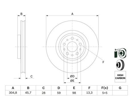 Disque de frein BD1686 Bosch, Image 5