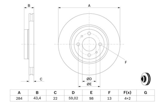 Disque de frein BD2050 Bosch