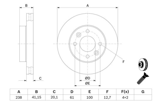 Disque de frein BD221 Bosch, Image 5