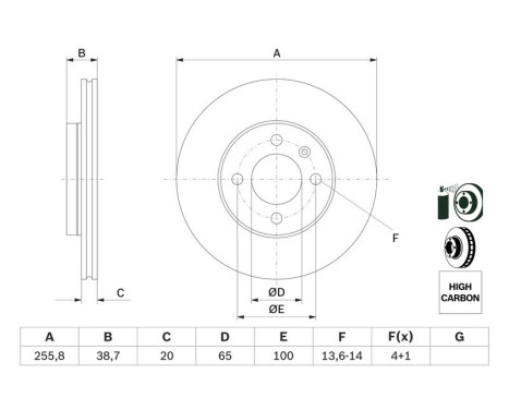 Disque de frein BD251 Bosch, Image 5