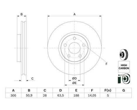 Disque de frein BD2530 Bosch, Image 5