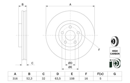 Disque de frein BD2534 Bosch, Image 5