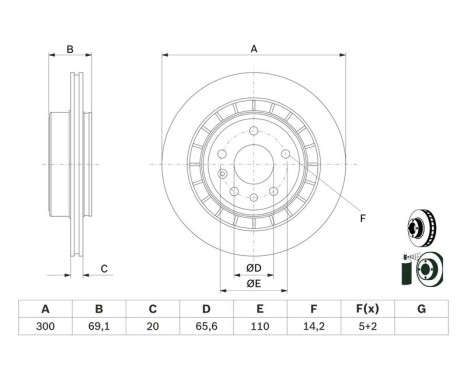 Disque de frein BD2535 Bosch, Image 5