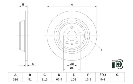 Disque de frein BD2618 Bosch, Image 5