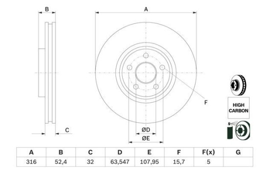 Disque de frein BD2620 Bosch, Image 5