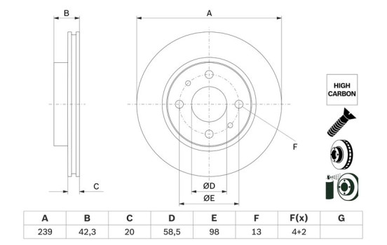 Disque de frein BD2635 Bosch