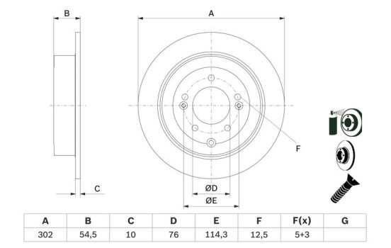 Disque de frein BD2644 Bosch, Image 5